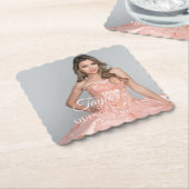 Quinceanera Dress Foto Zwei Farben Schriftart Untersetzer (angewinkelt)