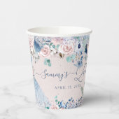 Quinceanera Dusty Rose Blue Peonies Blume Paper  Pappbecher (Links)