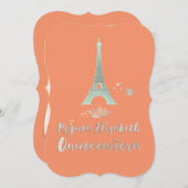Quinceanera/Eiffel/Mint/DIY bckgrand/Princess/Kron Einladung (Vorne/Hinten)