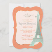 Quinceanera/Eiffel/Mint/DIY bckgrand/Princess/Kron Einladung (Rückseite)