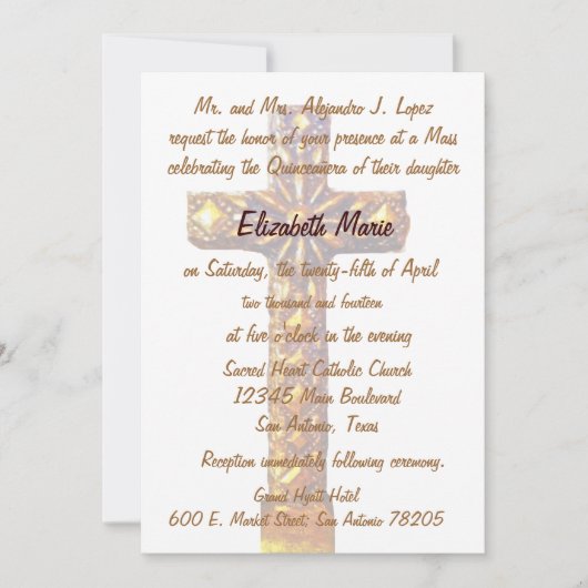 Quinceanera Einladung (Vorderseite)