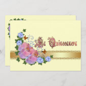 Quinceanera Einladung 15. Geburtstag elegant (Vorne/Hinten)