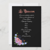 Quinceanera Einladung 15. Geburtstag elegant (Rückseite)