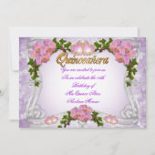 Quinceanera Einladung 15. Geburtstag elegant (Vorderseite)