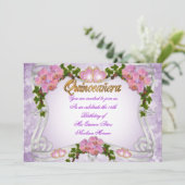 Quinceanera Einladung 15. Geburtstag elegant (Stehend Vorderseite)