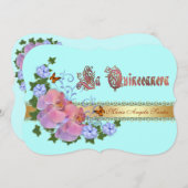 Quinceanera Einladung 15. Geburtstag elegant (Vorne/Hinten)