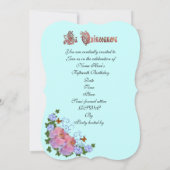 Quinceanera Einladung 15. Geburtstag elegant (Rückseite)