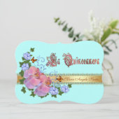 Quinceanera Einladung 15. Geburtstag elegant (Stehend Vorderseite)