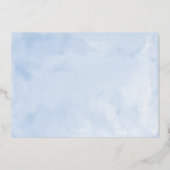 Quinceanera Einladung Blumenblauer Gown Silver (Rückseite)