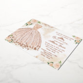 Quinceanera Einladung Blütenrot Rose Gold (Gedreht)