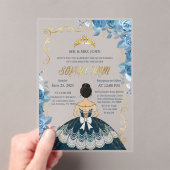 Quinceanera Einladung Emerald Blue Dress Acryl (Insitu (Handheld))