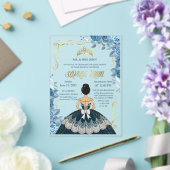 Quinceanera Einladung Emerald Blue Dress Acryl (In Situ (Hochzeit))