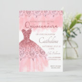 Quinceanera Einladung erröten 15. Geburtstag des (Stehend Vorderseite)