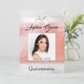 Quinceañera Einladung Foto (Stehend Vorderseite)