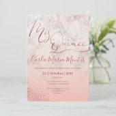 Quinceanera Einladung Imitats Rose Gold, Quitte (Stehend Vorderseite)