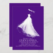 Quinceañera Einladung Lila Moderne Romantik (Vorne/Hinten)
