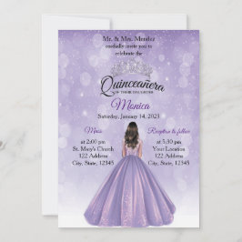 Quinceañera Einladung Lila und silber