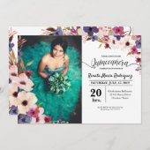 Quinceanera Einladung mit Bild (Vorne/Hinten)