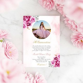 Quinceanera-Einladung mit Bild auf Spanisch Einladung
