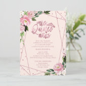Quinceanera Einladung Spanisch Blush Rose Gold (Stehend Vorderseite)