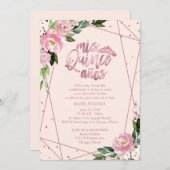 Quinceanera Einladung Spanisch Blush Rose Gold (Vorne/Hinten)