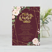 Quinceanera Einladung Spanischer Blush Gold Foil (Stehend Vorderseite)
