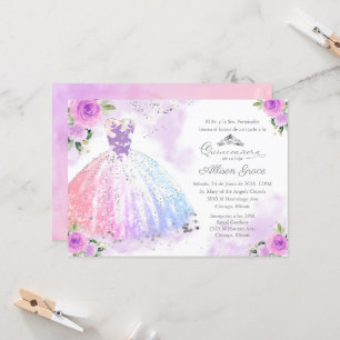 Quinceanera-Einladung Spanisches Pastellfarbenes K Einladung