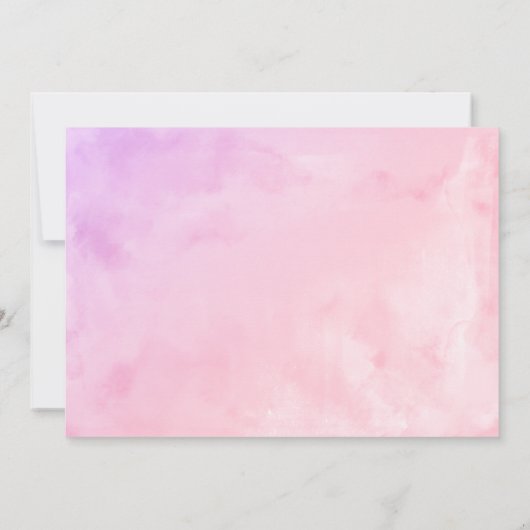 Quinceanera Einladung Spanisches Pastellfarbengel (Rückseite)