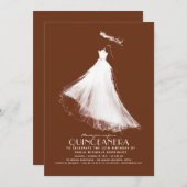 Quinceañera Einladung Terracotta Modernes Ätherisc (Vorne/Hinten)