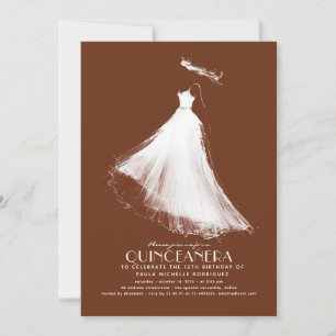 Quinceañera Einladung Terracotta Modernes Ätherisc