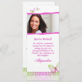 Quinceanera Einladungen Butterfly Lace PG2 (Vorne/Hinten)