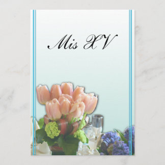 Quinceanera Einladungen im spanischen Pastellblau