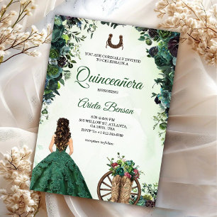 Quinceañera-Einladungskarte mit einem Mädchen Einladung