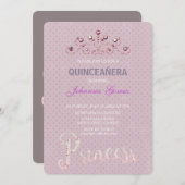 QUINCEAÑERA-EINLADUNGSPRINZESS EINLADUNG (Vorne/Hinten)