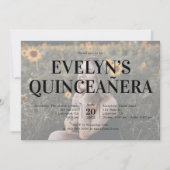 Quinceanera Elegant 5 Foto Einladung (Vorderseite)