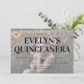 Quinceanera Elegant 5 Foto Einladung (Stehend Vorderseite)