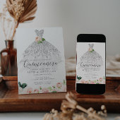 Quinceañera Elegant Blumenkleid 15. Geburtstag Einladung