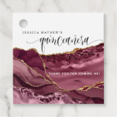 Quinceañera, Elegant Burgundy Red und Berry Agate Geschenkanhänger (Vorderseite)