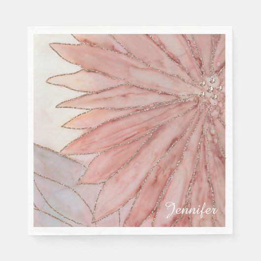 Quinceanera Elegant Pink 15. Geburtstagsparty Serviette (Vorderseite)