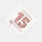 Quinceanera Elegant Pink Candle15. Geburtstagspart Serviette (Ecke)