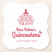 Quinceañera Elegant Red Untersetzer (Vorderseite)