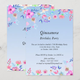 Quinceanera Elegant und Moderne Geburtstagsparty b Einladung