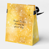 Quinceanera Elegante Gold, Sparkle Geschenkschachtel (Rückseite)