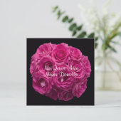 Quinceanera Elegante Rosa Rosa Bouquet Einladung (Stehend Vorderseite)
