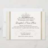 Quinceanera - Eleganter Leaf Damaskus Barock Einladung (Rückseite)