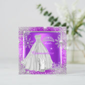 Quinceanera Elite Elegante Lila Geburtstagsparty Einladung (Stehend Vorderseite)