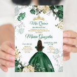 Quinceañera Emerald Green Butterfly Gold Crown Einladung<br><div class="desc">Quinceañera Emerald Green Butterfly Gold Crown Einladung Mis Quince 15 Anos,  16. Geburtstag, </div>
