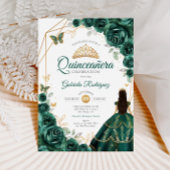 Quinceanera Emerald Green Dress Gold Einladung