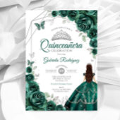Quinceanera Emerald Green Dress Silver Einladung
