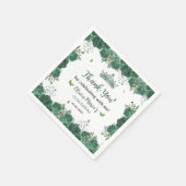 Quinceañera Emerald Green Floral Butterfliegen Tia Serviette (Ecke)